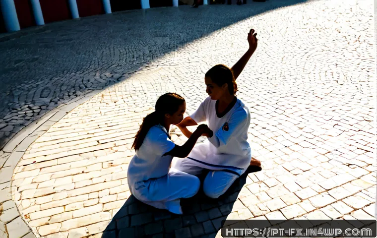 Home 17 전통 스포츠의 현대적 재조명 - Photorealistic modern reinterpretation of capoeira in a bright Lisbon waterfront cultural center, tw...